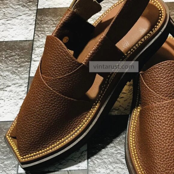Best Quality Handmade Shoes, Dark Brown Dotted Leather Sandals, Traditional - Picture 8 of 11